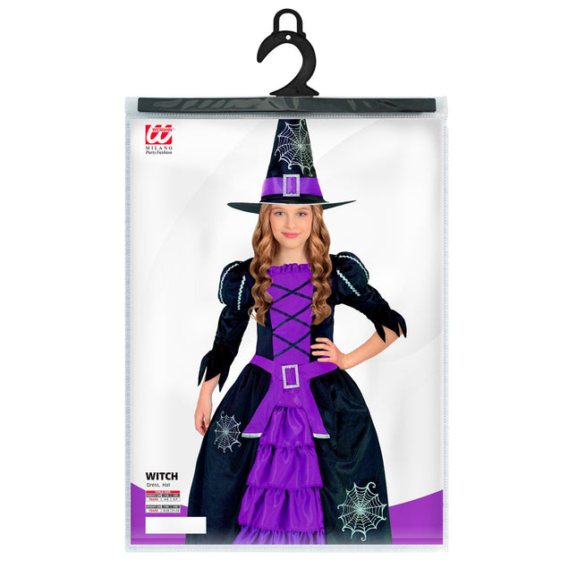 Vestido Halloween Morado Niña Bruja