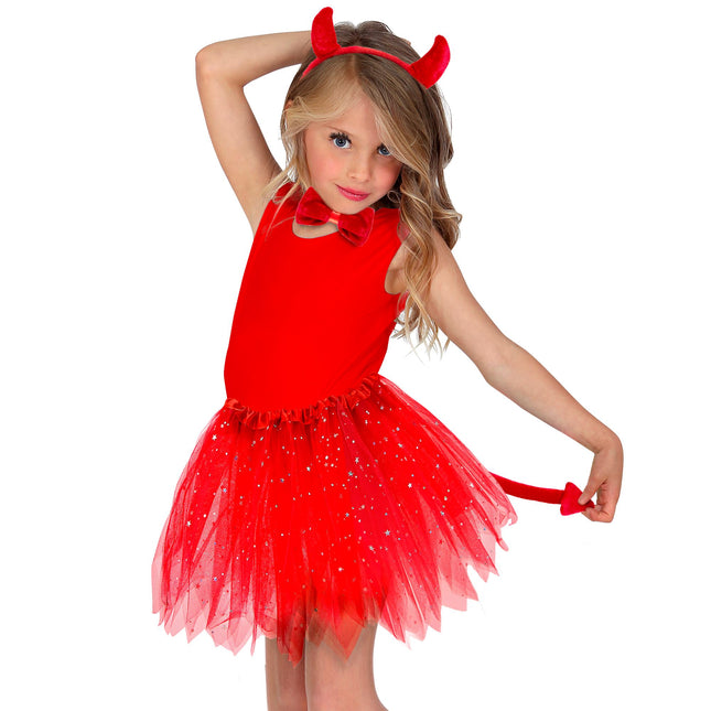 Set Accesorios Halloween Diablo Rojo