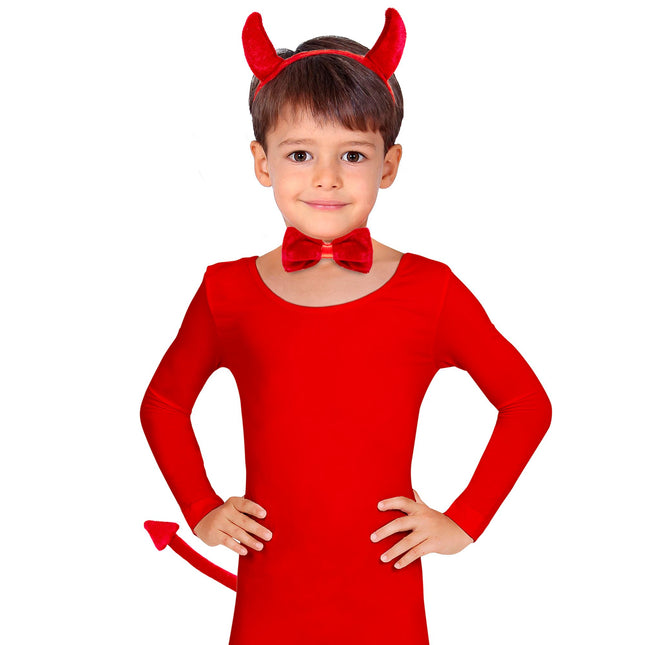 Set Accesorios Halloween Diablo Rojo