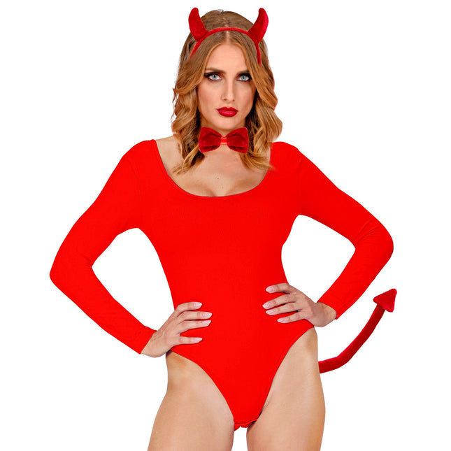 Set Accesorios Halloween Diablo Rojo
