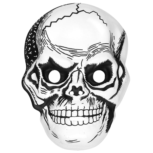 Máscara de Halloween Negra Blanca Calavera