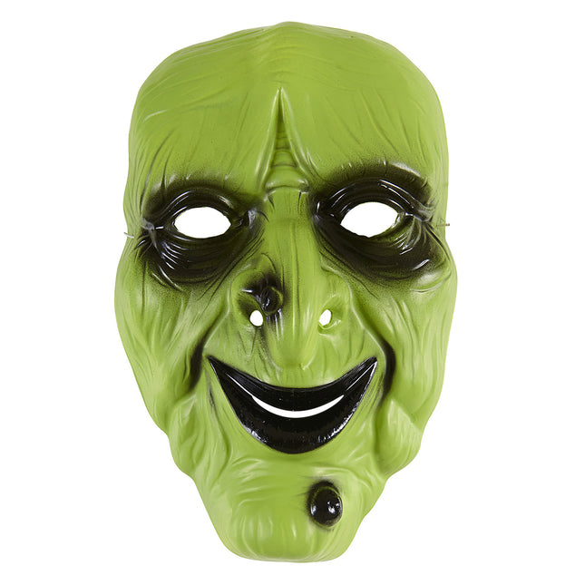 Máscara Halloween Bruja Verde Neón