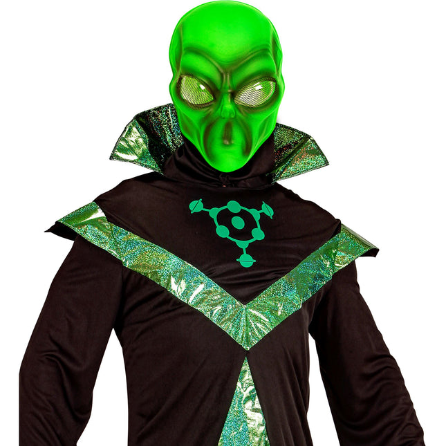 Máscara de Halloween Verde Alien Plástico