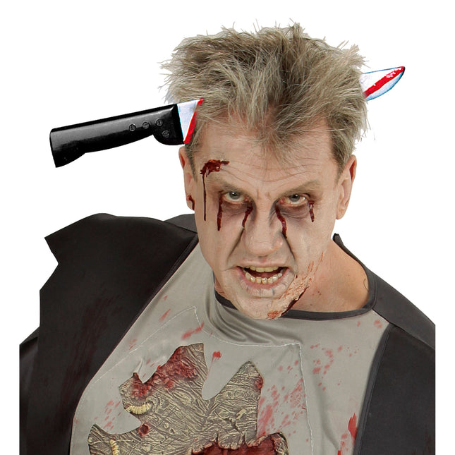 Diadema de Halloween Cuchillo Plateado