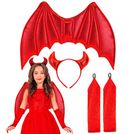 Disfraz de Halloween Duicel Rojo Niña 6 piezas