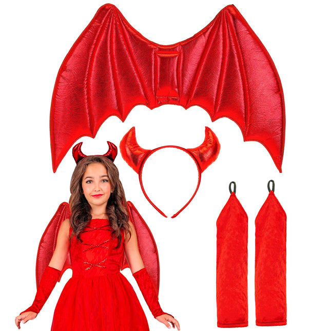 Disfraz de Halloween Duicel Rojo Niña 6 piezas