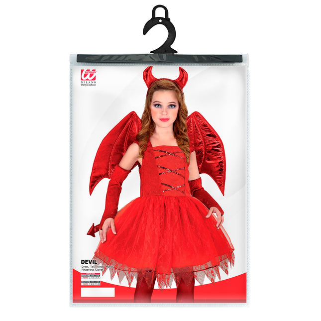 Disfraz de Halloween Duicel Rojo Niña 6 piezas