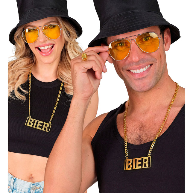 COLLAR CERVEZA ORO 65 CM