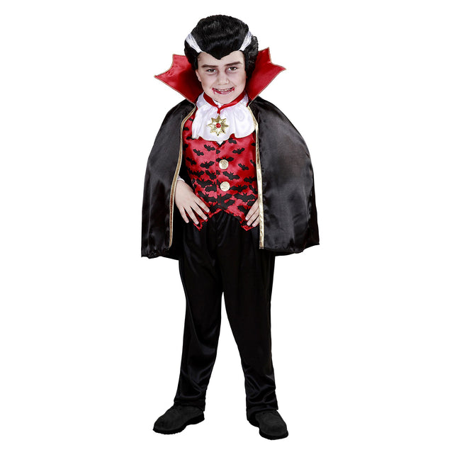 Disfraz Halloween Negro Rojo Vampiro Niño