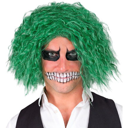 Peluca de Halloween Rizos de Payaso Verde
