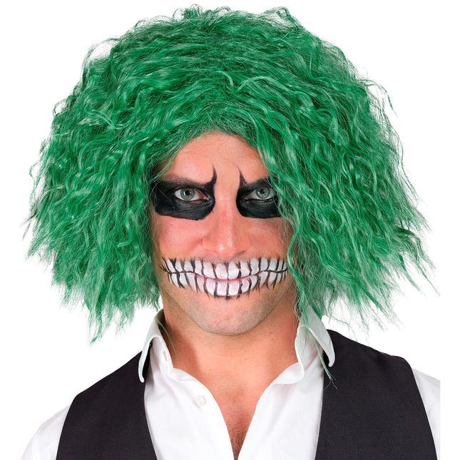 Peluca de Halloween Rizos de Payaso Verde