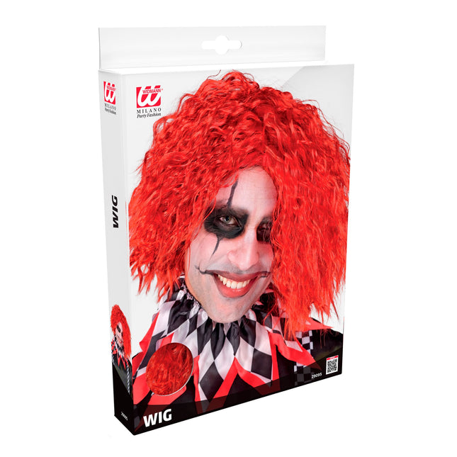 Peluca Halloween Rojo Rizado Payaso
