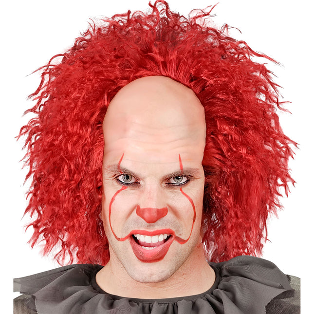 Peluca de Halloween Rizos de Payaso Rojo