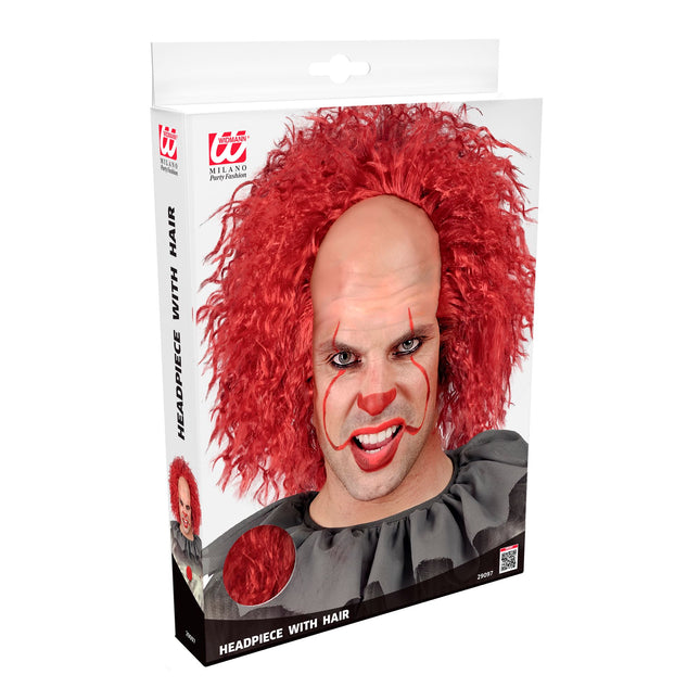Peluca de Halloween Rizos de Payaso Rojo