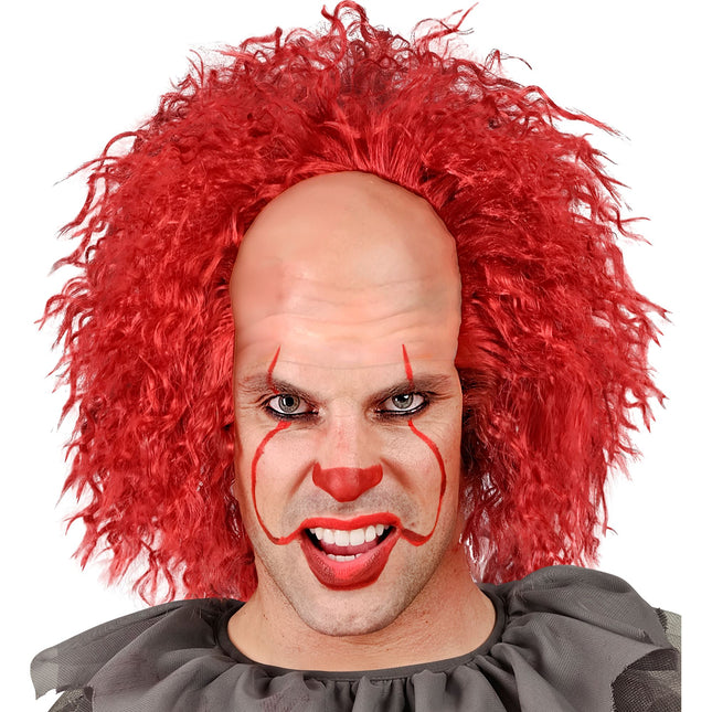 Peluca de Halloween Rizos de Payaso Rojo