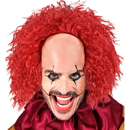 Peluca de Halloween Rizos de Payaso Rojo