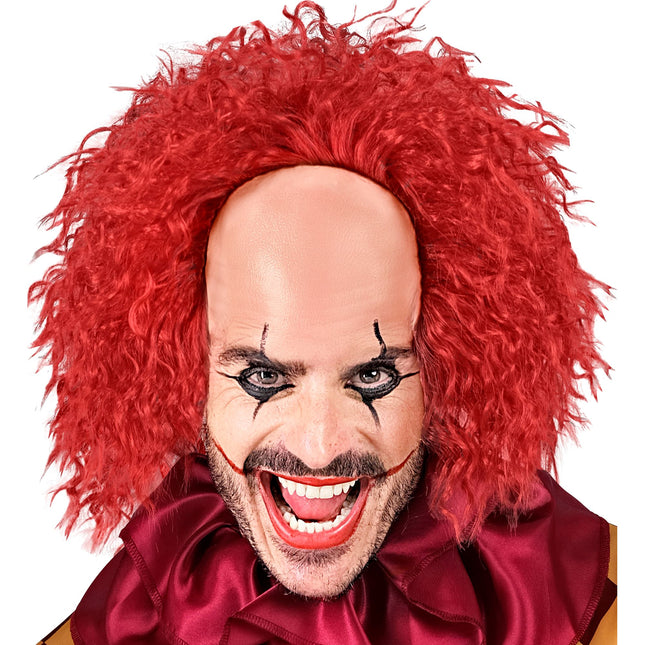 Peluca de Halloween Rizos de Payaso Rojo