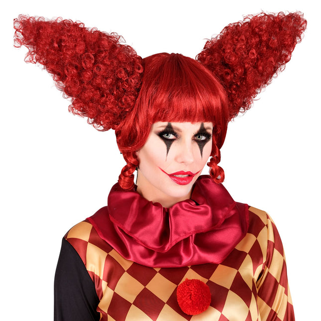 Peluca Halloween Payaso Rojo