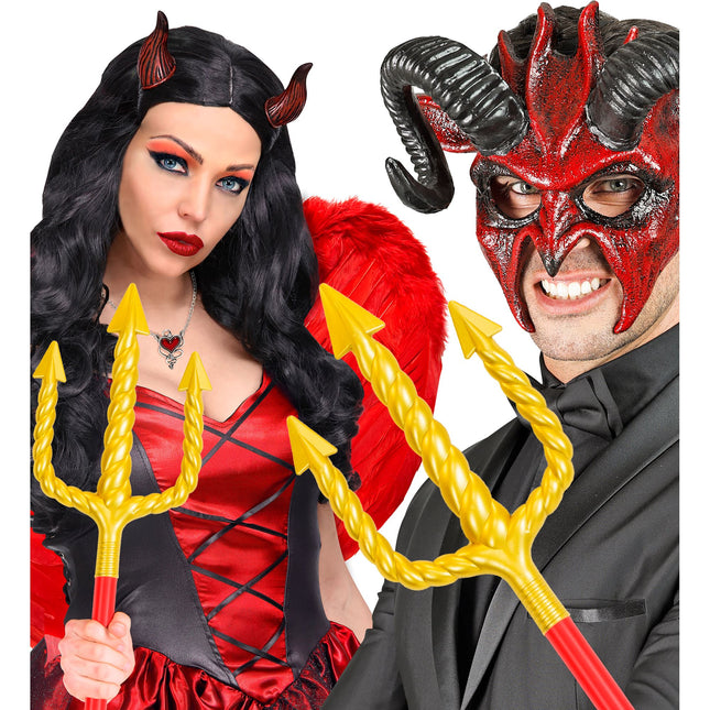 Halloween Tridente Rojo Oro 1,38 m