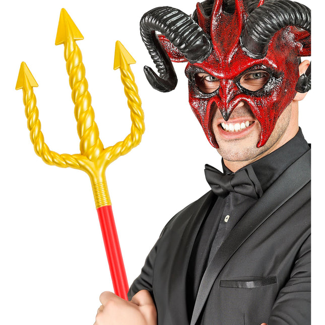 Halloween Tridente Rojo Oro 1,38 m