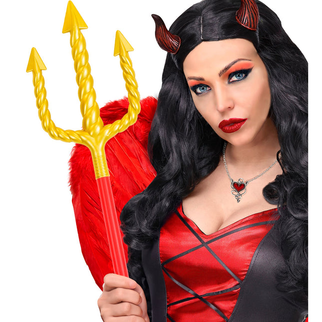 Halloween Tridente Rojo Oro 1,38 m