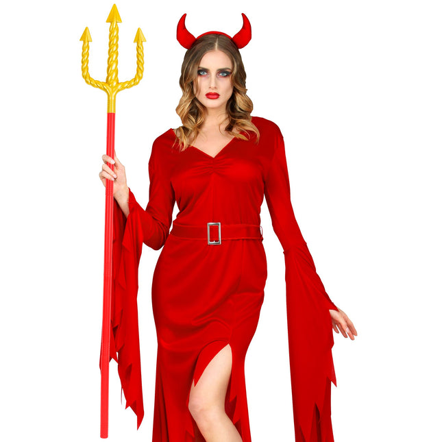 Halloween Tridente Rojo Oro 1,38 m