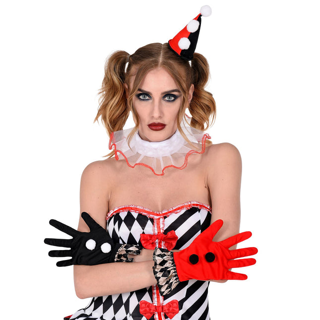 Set Accesorios Halloween Negro Rojo Arlequín