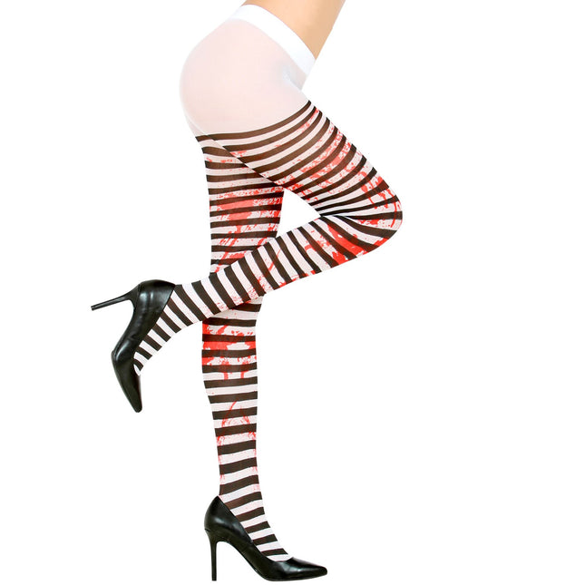 Mallas Halloween Blanco Negro Sangre