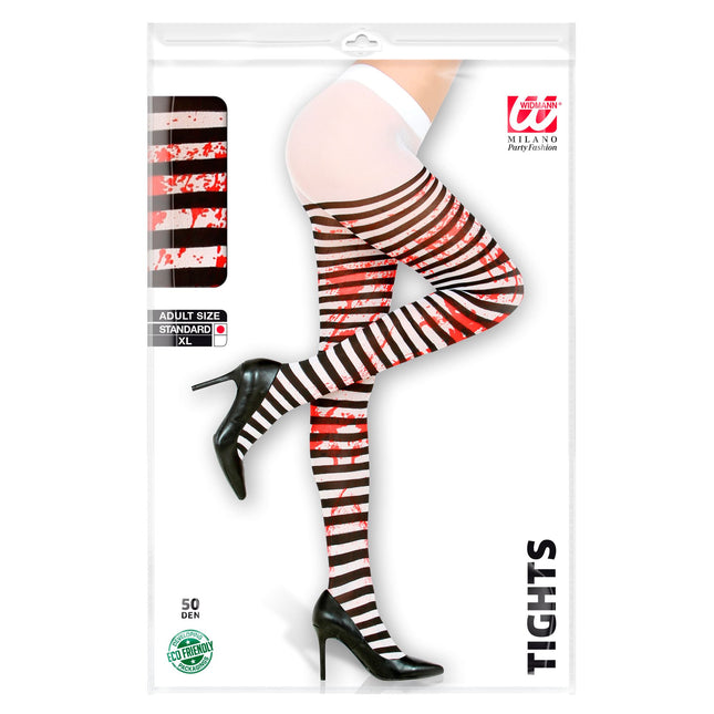 Mallas Halloween Blanco Negro Sangre