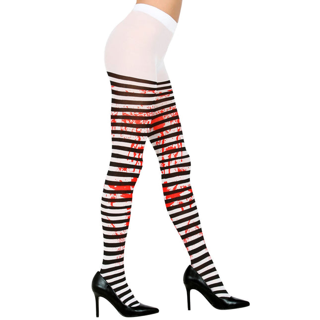 Mallas Halloween Blanco Negro Sangre