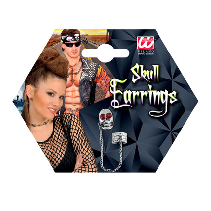 Pendientes de Halloween Calavera con gema