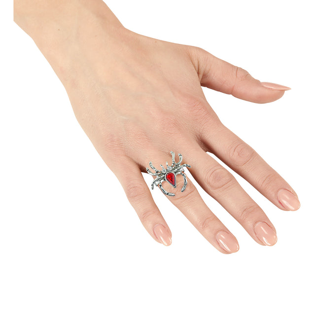 Anillo Halloween Araña Con Piedra
