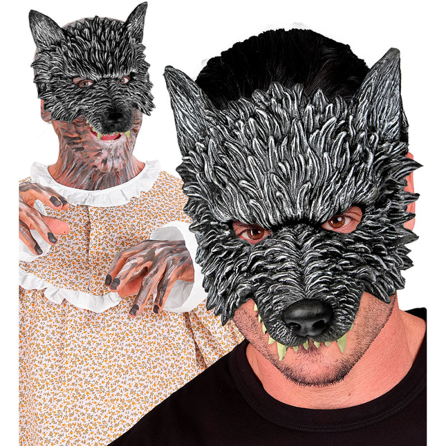 Máscara Halloween Lobo Gris