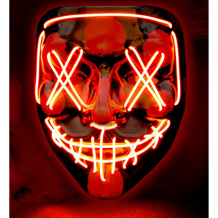 Máscara Halloween Roja Con Luz