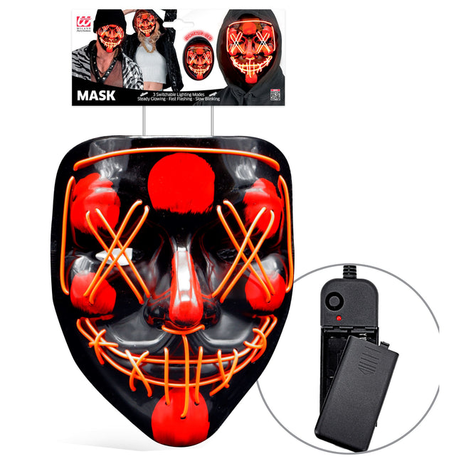 Máscara Halloween Roja Con Luz
