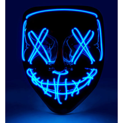 Máscara Halloween Azul Con Luz