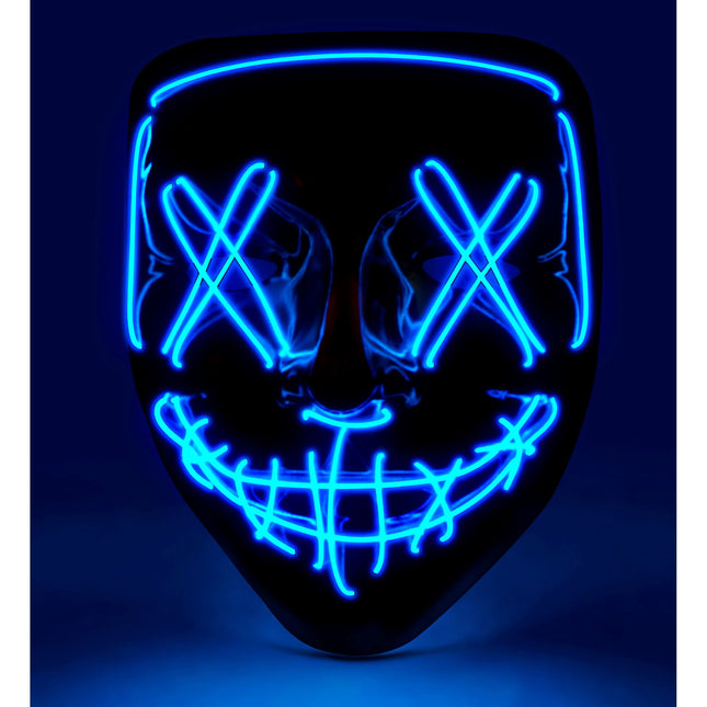 Máscara Halloween Azul Con Luz