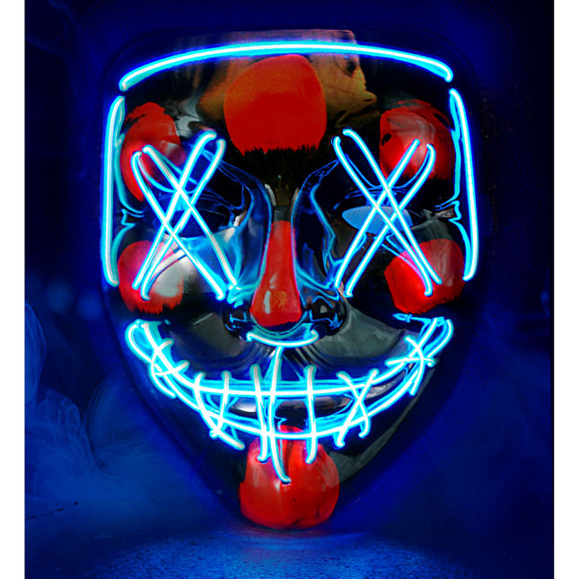 Máscara Halloween Azul Con Luz