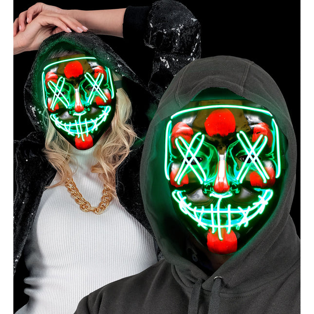 Máscara de Halloween Verde con Luz