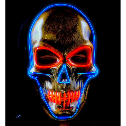 Máscara de Halloween Calavera de Colores con Luz