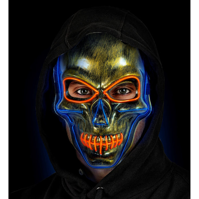 Máscara de Halloween Calavera de Colores con Luz
