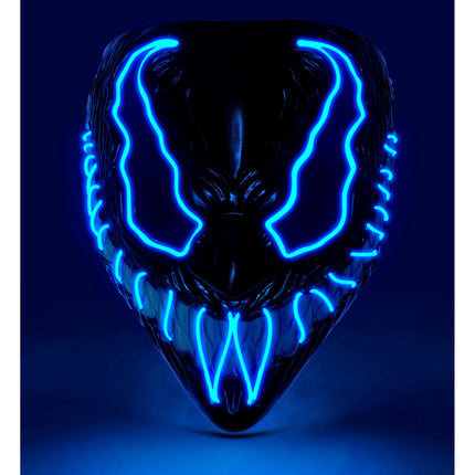 Máscara Halloween Monstruo Azul Con Luz