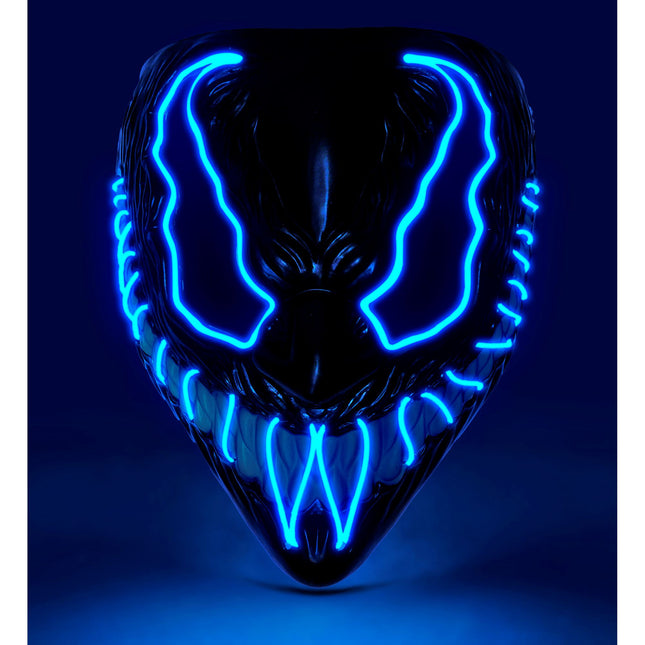 Máscara Halloween Monstruo Azul Con Luz