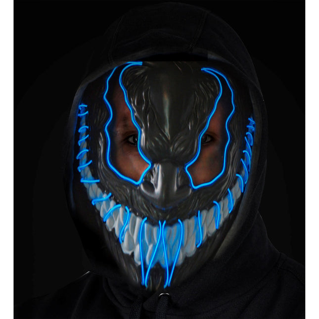 Máscara Halloween Monstruo Azul Con Luz