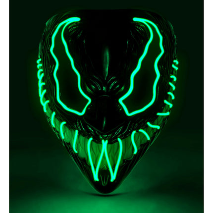 Máscara Halloween Monstruo Verde Con Luz