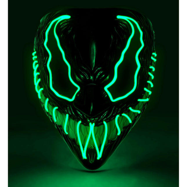 Máscara Halloween Monstruo Verde Con Luz