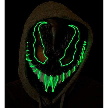 Máscara Halloween Monstruo Verde Con Luz