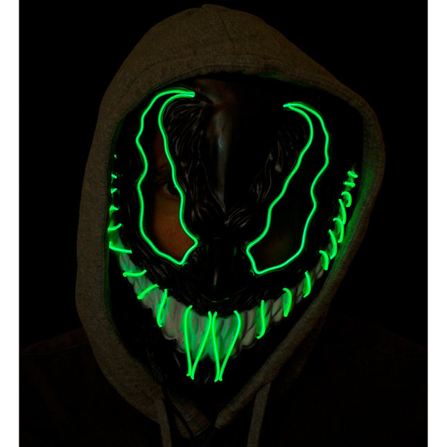 Máscara Halloween Monstruo Verde Con Luz