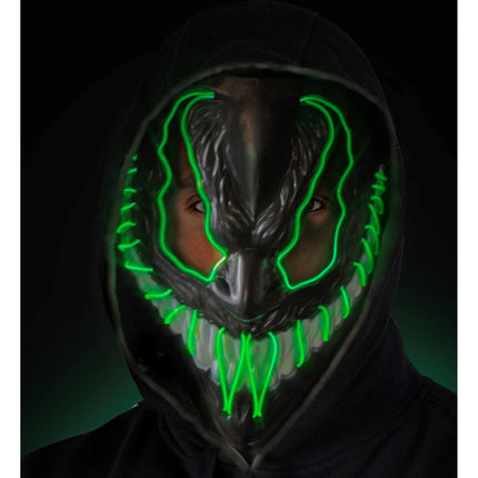 Máscara Halloween Monstruo Verde Con Luz