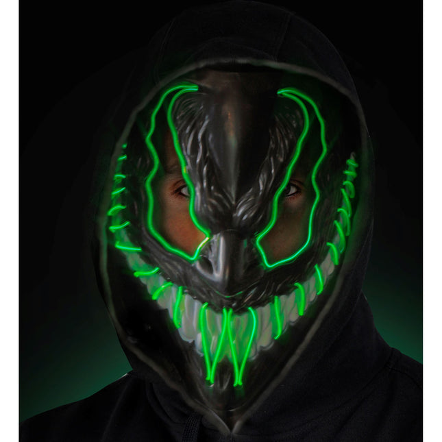 Máscara Halloween Monstruo Verde Con Luz